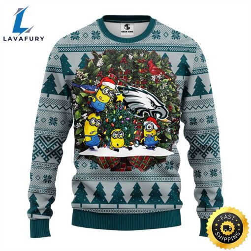 Philadelphia Eagles Minion Christmas Ugly Sweater