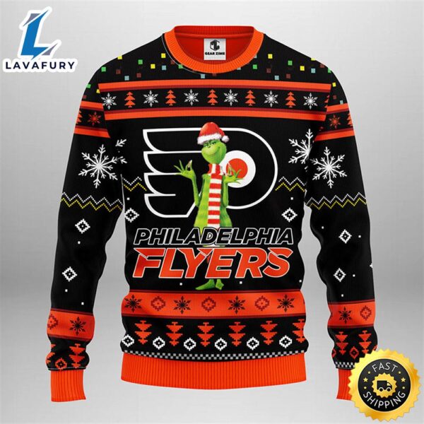 Philadelphia Flyers Funny Grinch Christmas Ugly Sweater