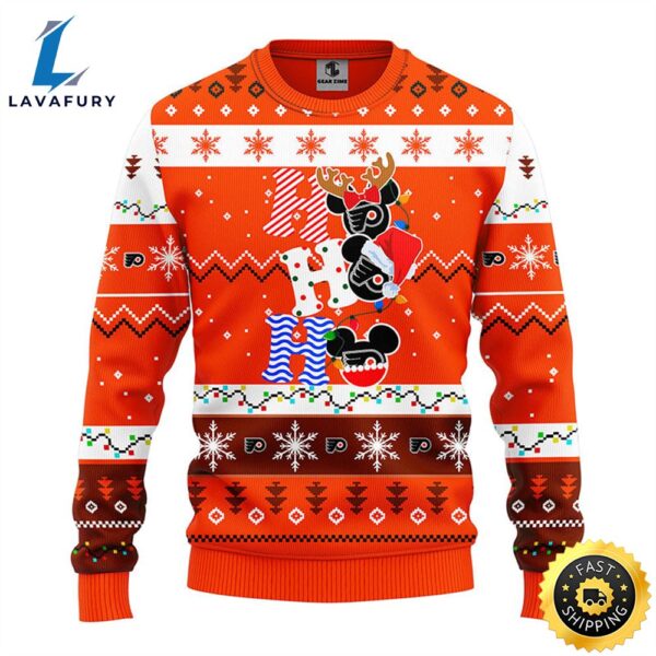 Philadelphia Flyers Hohoho Mickey Christmas Ugly Sweater
