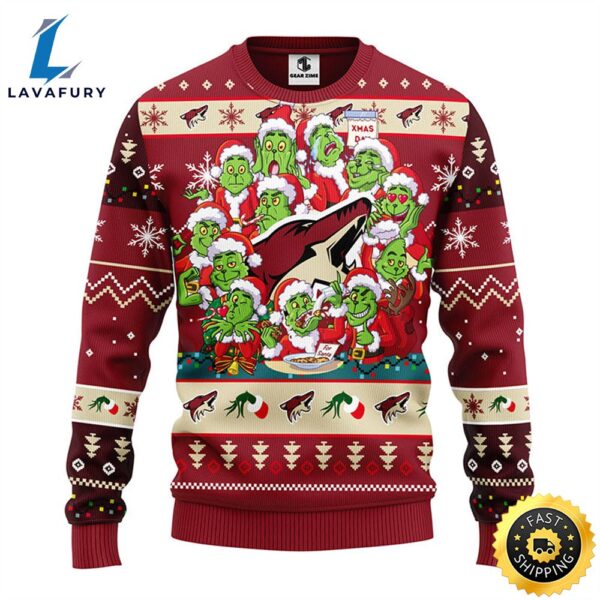 Phoenix Coyotes 12 Grinch Xmas Day Christmas Ugly Sweater