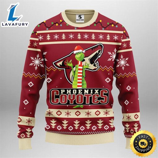 Phoenix Coyotes Funny Grinch Christmas Ugly Sweater