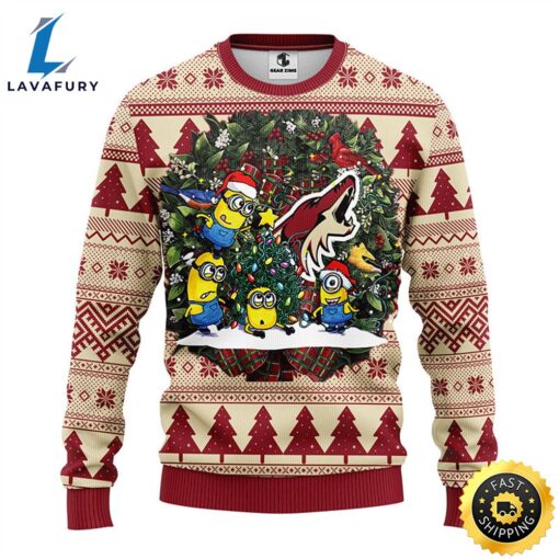 Phoenix Coyotes Minion Christmas Ugly Sweater