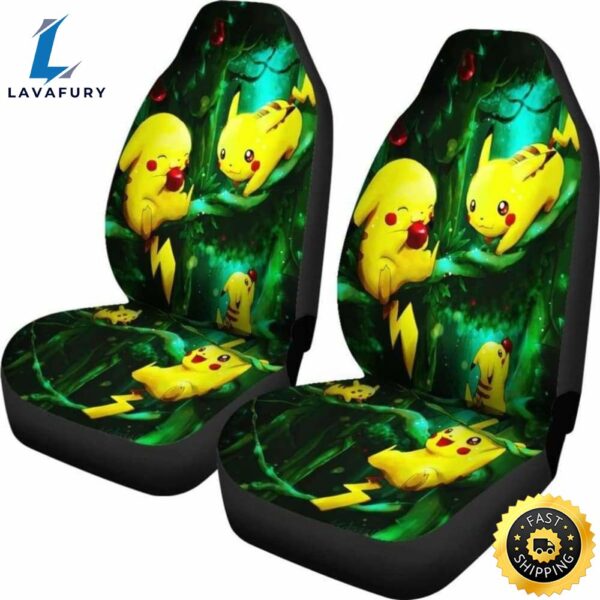 Pikachu Car Seat Covers Anime Pokemon Car Accessories Gift