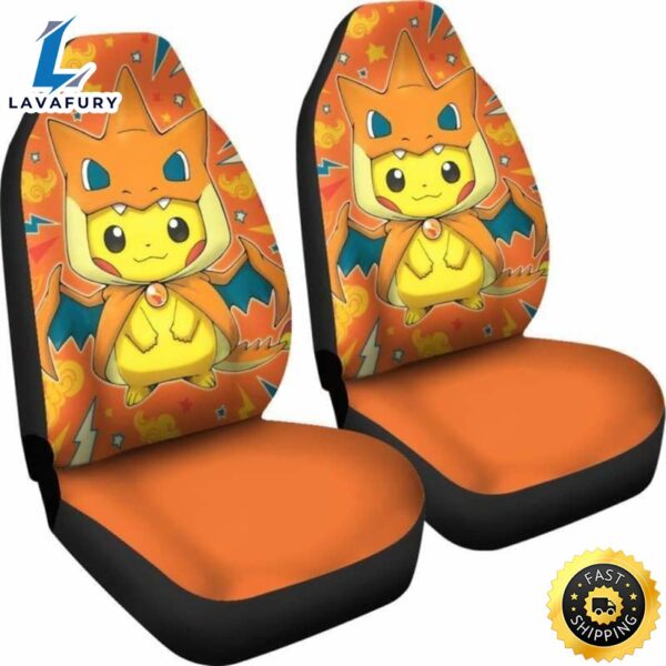 Pikachu Car Seat Covers Universal Fit Anime Pokemon Car Accessories