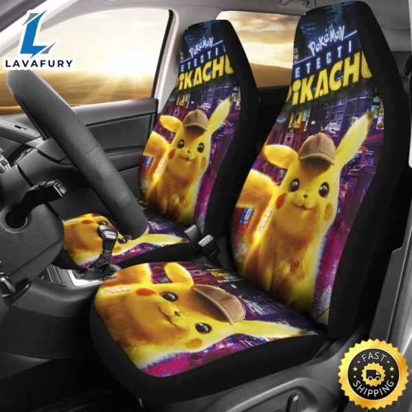 Pikachu Detective Car Seat Covers Pokemon Anime Fan Gift