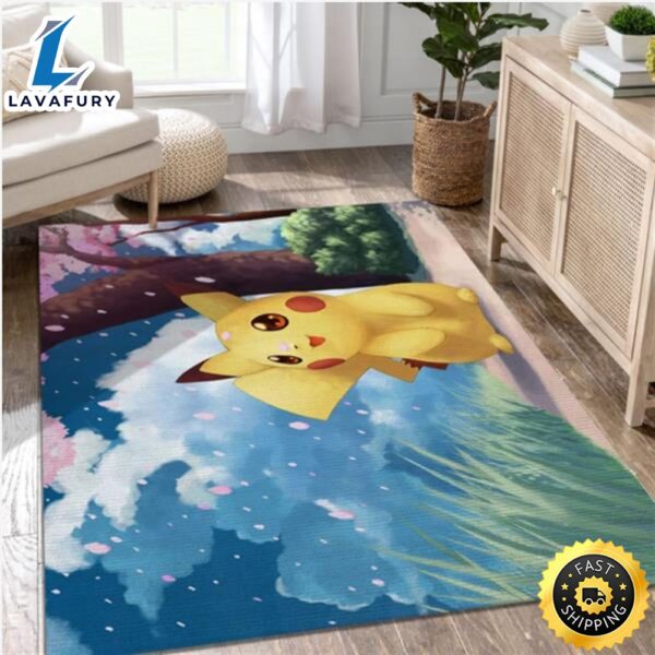 Pikachu Game Area Rug Carpet Living Room Rug