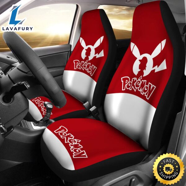 Pikachu Red Seat Covers Pokemon Anime Car Seat Covers