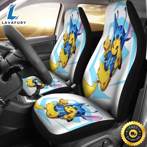 Pikachu Stitch Fight Seat Covers