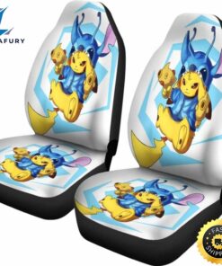 Pikachu Stitch Fight Seat Covers 3 w0kiip.jpg