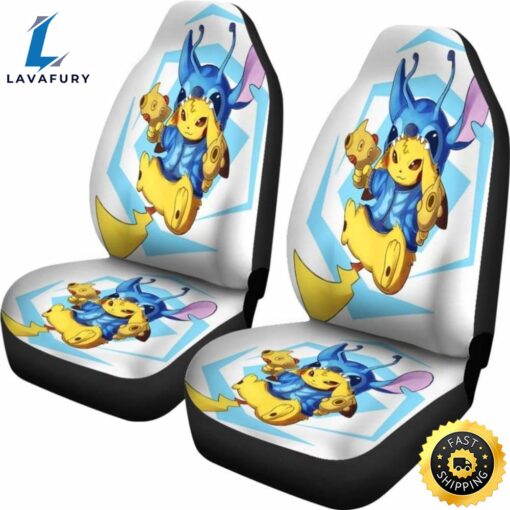 Pikachu Stitch Fight Seat Covers