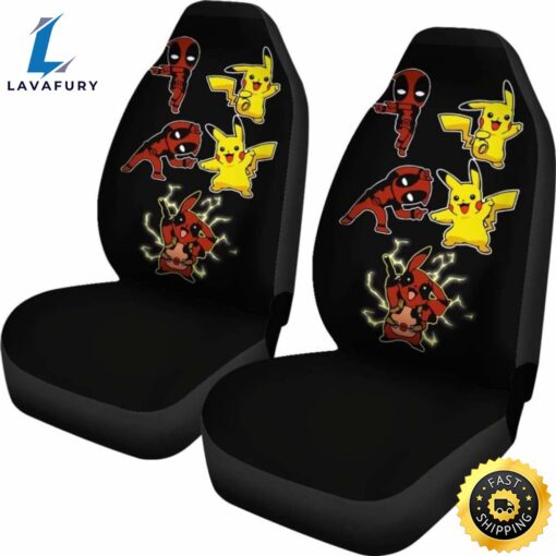 Pikachu X Deadpool Car Seat Covers Universal