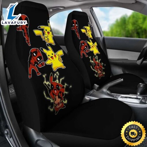 Pikachu X Deadpool Car Seat Covers Universal