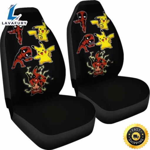 Pikachu X Deadpool Car Seat Covers Universal