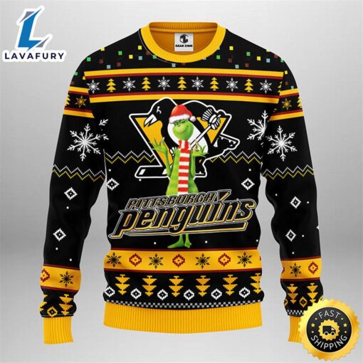 Pittsburgh Penguins Funny Grinch Christmas Ugly Sweater