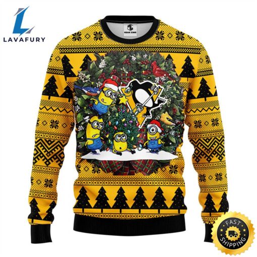 Pittsburgh Penguins Minion Christmas Ugly Sweater