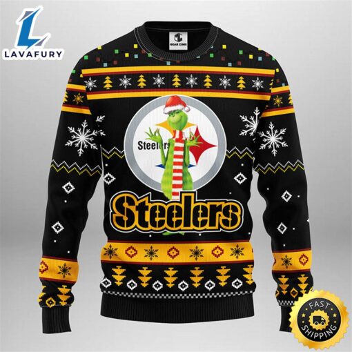 Pittsburgh Steelers Funny Grinch Christmas Ugly Sweater