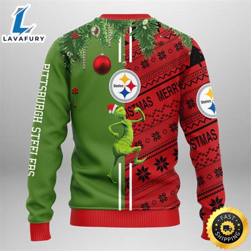 Pittsburgh Steelers Grinch & Scooby-Doo Christmas Ugly Sweater