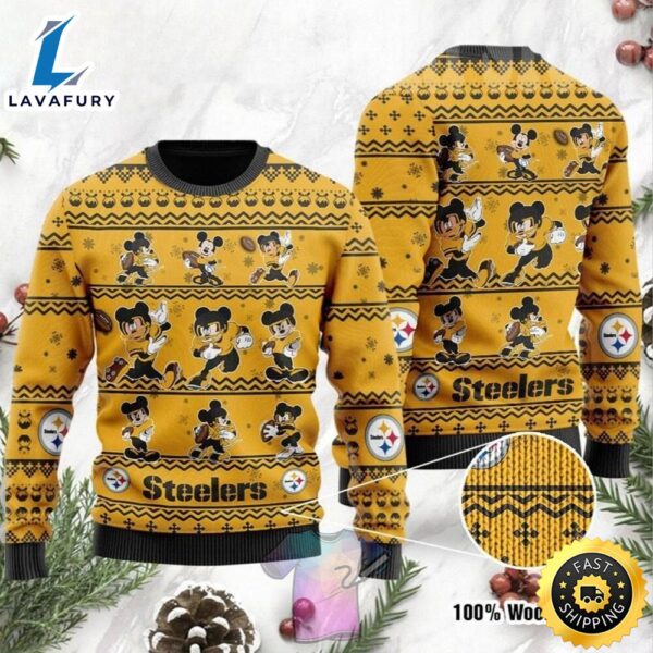 Pittsburgh Steelers Mickey Mouse Disney Ugly Christmas Sweater