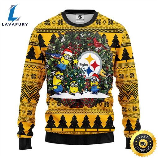 Pittsburgh Steelers Minion Christmas Ugly Sweater