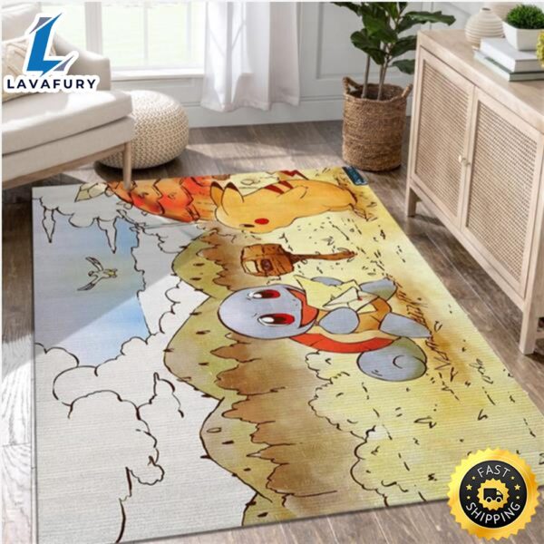 Pokemon A New Letter Video Game Area Rug Area Bedroom Rug