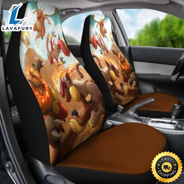Pokemon Fire Car Seat Cover Universal