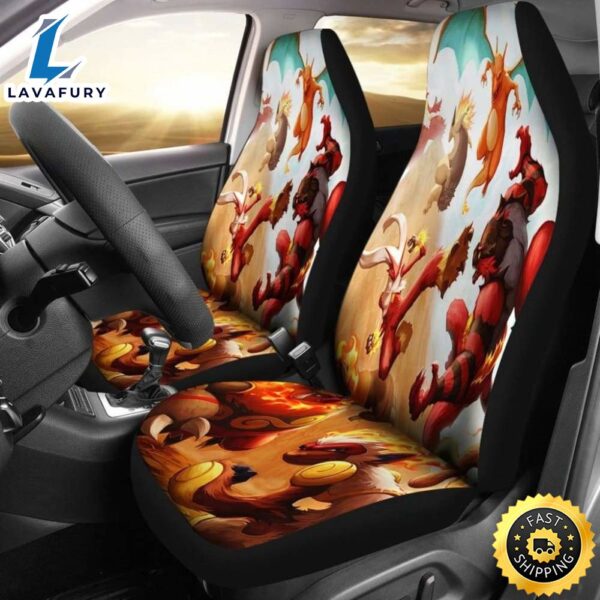 Pokemon Fire Car Seat Covers Universal