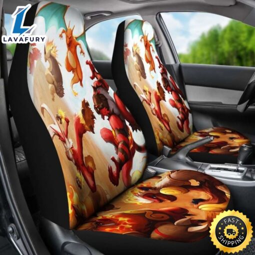 Pokemon Fire Car Seat Covers Universal