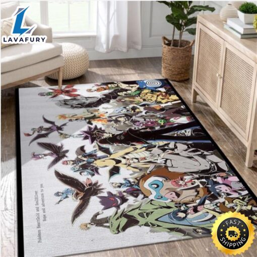 Pokemon Master Video Game Reangle Rug Bedroom Rug