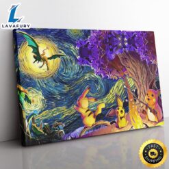 Pokemon Starry Night Campfire Canvas…