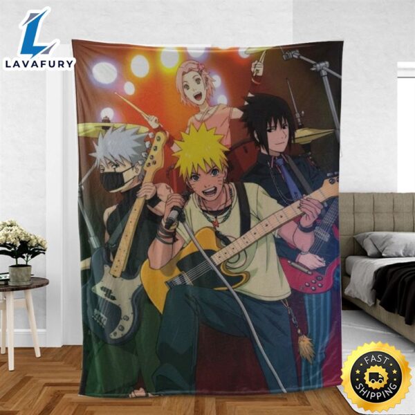 Sakura Naruto Team 7 Music Band Comfy Sofa Throw Blanket