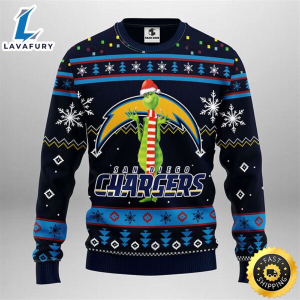 San Diego Chargers Funny Grinch Christmas Ugly Sweater