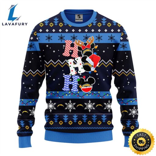 San Diego Chargers HoHoHo Mickey Christmas Ugly Sweater