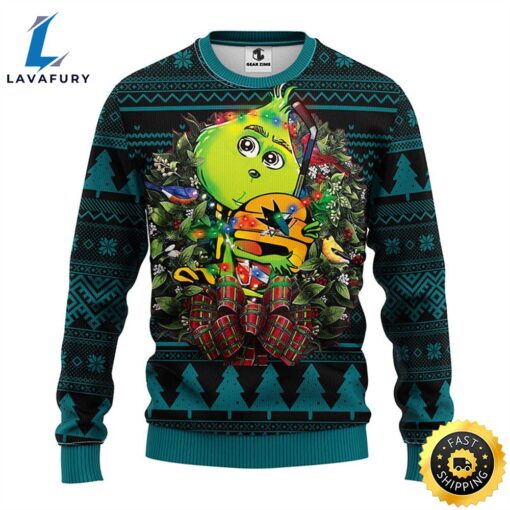 San Jose Sharks Grinch Hug Christmas Ugly Sweater