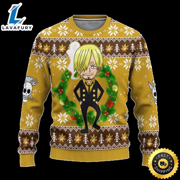 Sanji One Piece Anime Ugly Christmas Sweater