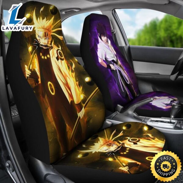 Sasuke And Naruto Art Car Seat Covers Anime Fan Gift