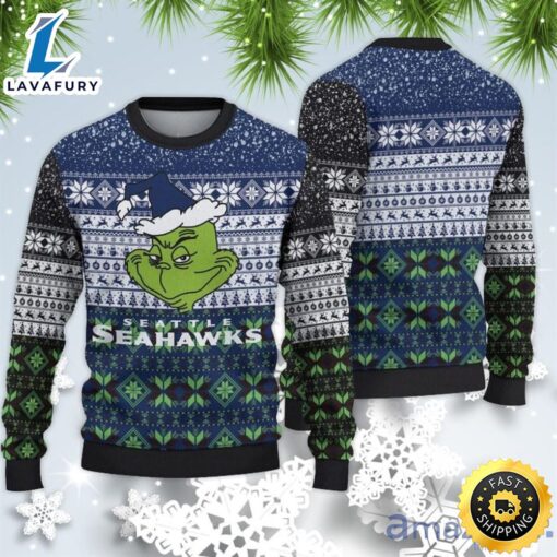 Seattle Seahawks Christmas Grinch Sweater For Fans