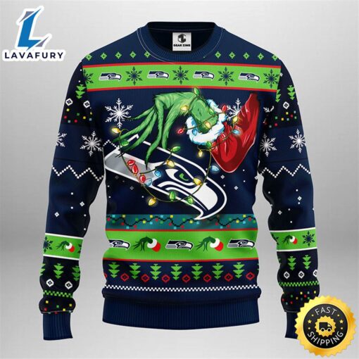 Seattle Seahawks Grinch Christmas Ugly Sweater