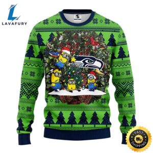 Seattle Seahawks Minion Christmas Ugly…