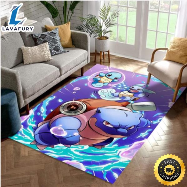 Squirtle Pokemon Area Rug Living Room Rug Family