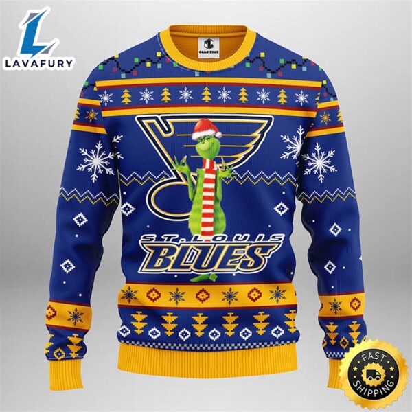 St. Louis Blues Funny Grinch Christmas Ugly Sweater