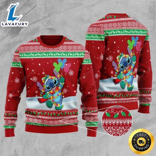 Stitch And Lilo Light Shape Ugly Sweater