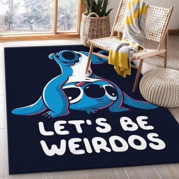 Stitch Let’s Be Weirdos Area Rug Living Room Disney Rug Carpet