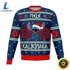 Stitch Mele Kalikimaka Disney Premium Ugly Sweater