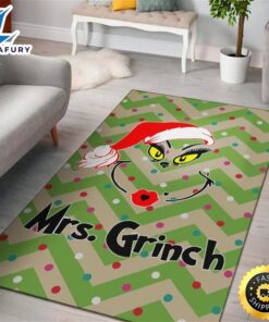Sweet Mrs. Grinch Minimal Face Xmas Hat Rugs Home Decor