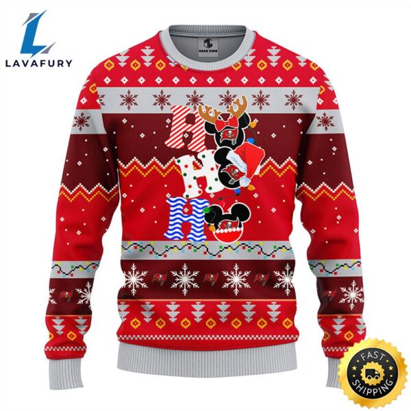 Tampa Bay Buccaneers HoHoHo Mickey Christmas Ugly Sweater