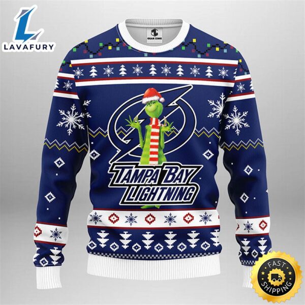 Tampa Bay Lightning Funny Grinch Christmas Ugly Sweater