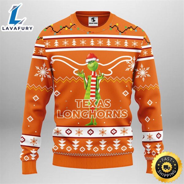 Texas Longhorns Funny Grinch Christmas Ugly Sweater