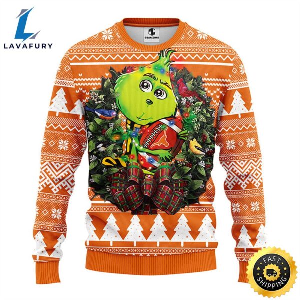 Texas Longhorns Grinch Hug Christmas Ugly Sweater