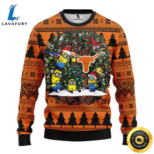 Texas Longhorns Minion Christmas Ugly Sweater