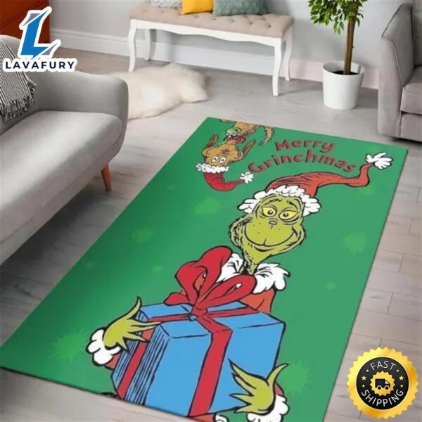 The Grinch Christmas Merry Grinchmas 1 3D Area Rug Full Printing Living Room